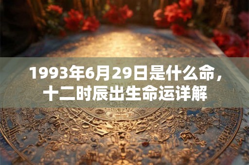 1993年6月29日是什么命，十二时辰出生命运详解