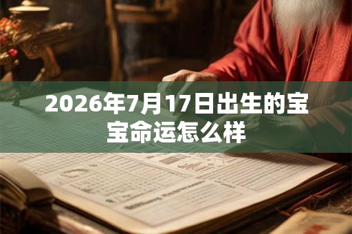 2026年7月17日出生的宝宝命运怎么样