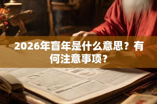2026年盲年是什么意思？有何注意事项？