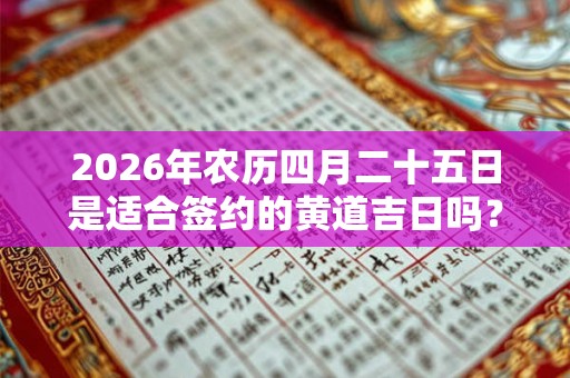 2026年农历四月二十五日是适合签约的黄道吉日吗？