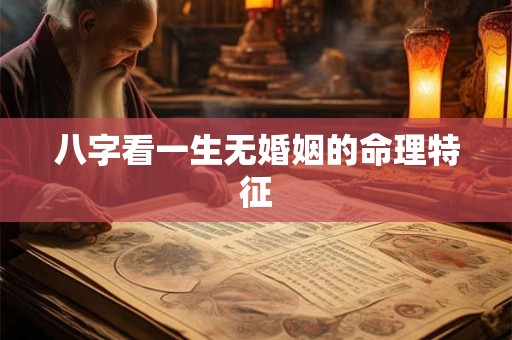 八字看一生无婚姻的命理特征 八字看一生无婚姻的命理特征