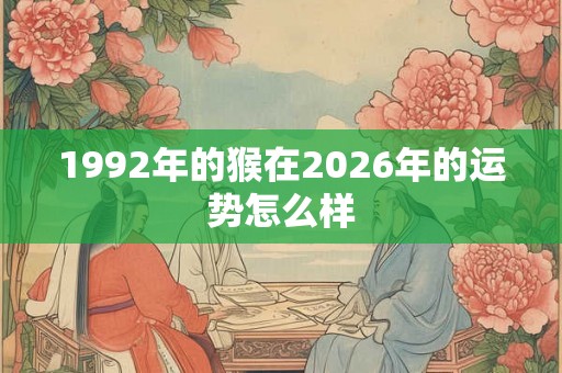 1992年的猴在2026年的运势怎么样