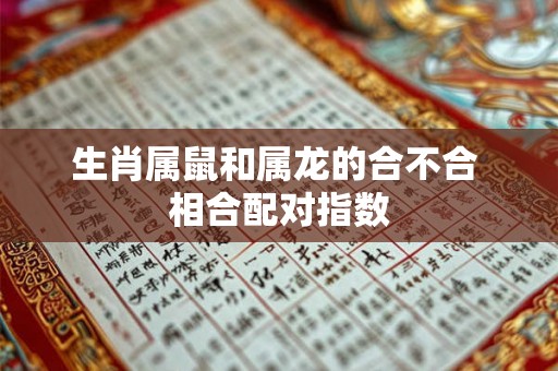 生肖属鼠和属龙的合不合 相合配对指数