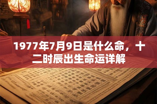 1977年7月9日是什么命，十二时辰出生命运详解