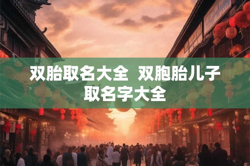 双胎取名大全  双胞胎儿子取名字大全