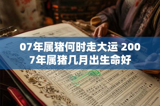 07年属猪何时走大运 2007年属猪几月出生命好