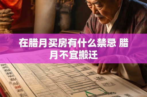 在腊月买房有什么禁忌 腊月不宜搬迁
