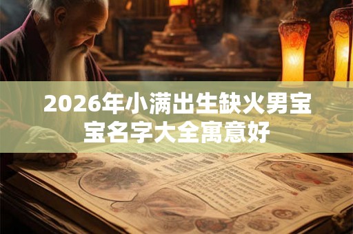 2026年小满出生缺火男宝宝名字大全寓意好