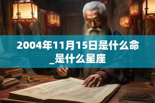 2004年11月15日是什么命_是什么星座