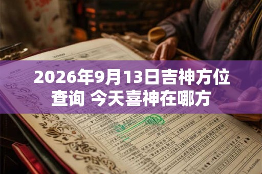 2026年9月13日吉神方位查询 今天喜神在哪方