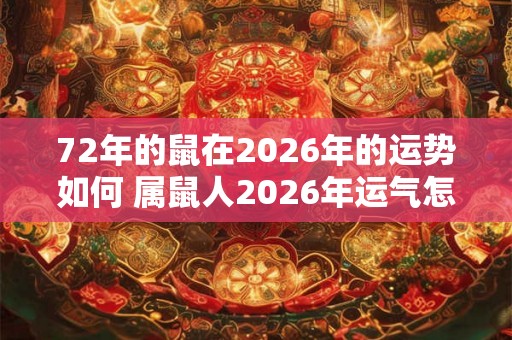72年的鼠在2026年的运势如何 属鼠人2026年运气怎么样