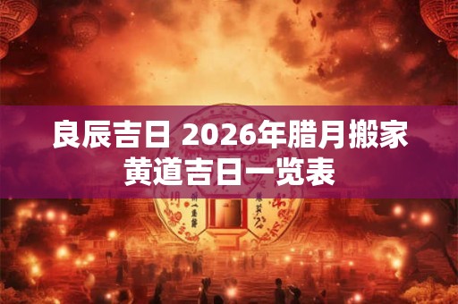 良辰吉日 2026年腊月搬家黄道吉日一览表