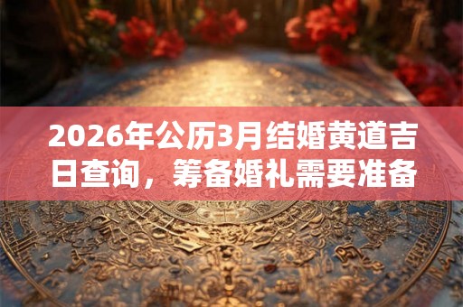 2026年公历3月结婚黄道吉日查询，筹备婚礼需要准备什么？