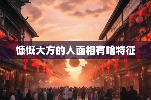 慷慨大方的人面相有啥特征