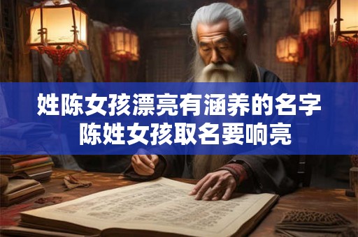 姓陈女孩漂亮有涵养的名字  陈姓女孩取名要响亮