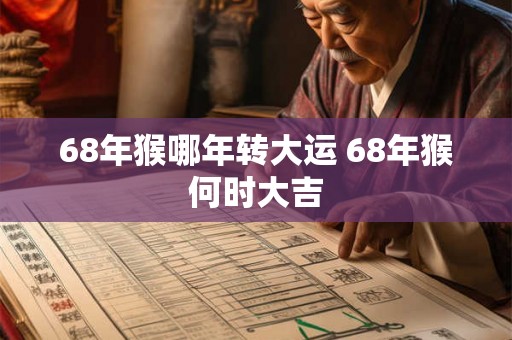 68年猴哪年转大运 68年猴何时大吉