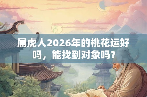 属虎人2026年的桃花运好吗，能找到对象吗？