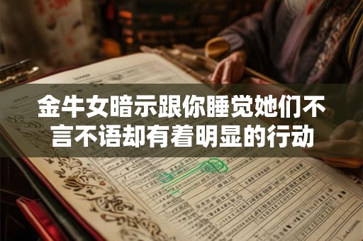 金牛女暗示跟你睡觉她们不言不语却有着明显的行动