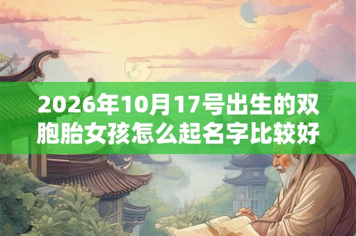2026年10月17号出生的双胞胎女孩怎么起名字比较好，五行属什么？