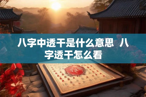 八字中透干是什么意思  八字透干怎么看