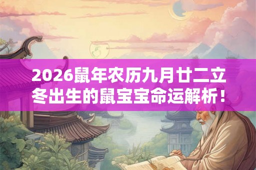 2026鼠年农历九月廿二立冬出生的鼠宝宝命运解析！