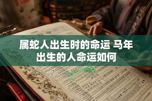 属蛇人出生时的命运 马年出生的人命运如何