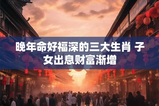 晚年命好福深的三大生肖 子女出息财富渐增