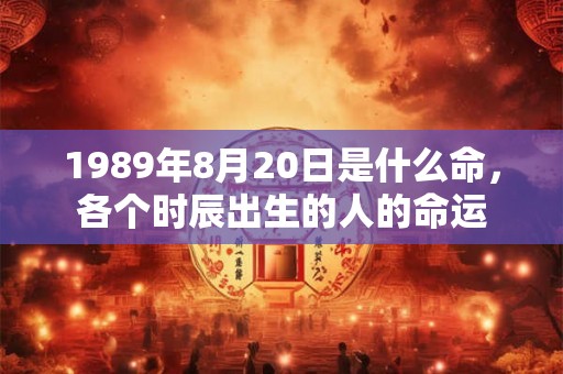 1989年8月20日是什么命，各个时辰出生的人的命运