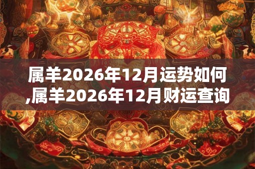 属羊2026年12月运势如何,属羊2026年12月财运查询
