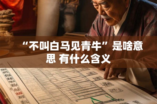 “不叫白马见青牛”是啥意思 有什么含义