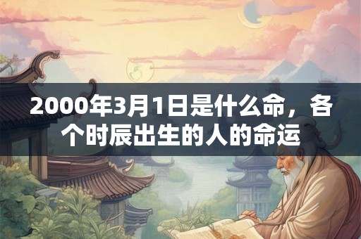 2000年3月1日是什么命，各个时辰出生的人的命运