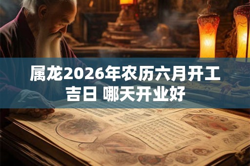 属龙2026年农历六月开工吉日 哪天开业好 属龙2026年农历六月开工吉日 哪天开业好