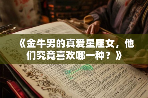 《金牛男的真爱星座女，他们究竟喜欢哪一种？》