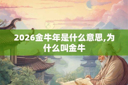2026金牛年是什么意思,为什么叫金牛