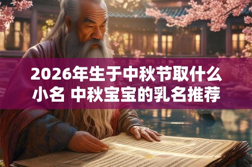 2026年生于中秋节取什么小名 中秋宝宝的乳名推荐