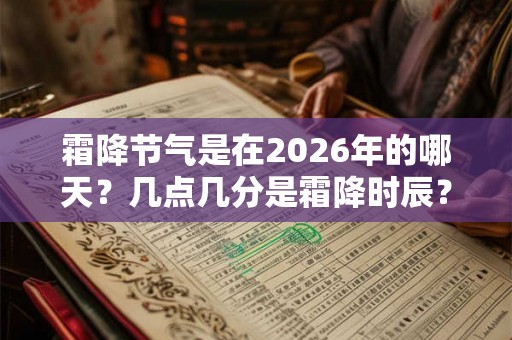 霜降节气是在2026年的哪天？几点几分是霜降时辰？
