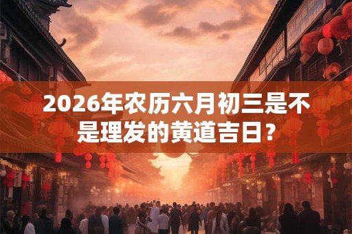 2026年农历六月初三是不是理发的黄道吉日? 2026年农历六月初三是不是理发的黄道吉日?