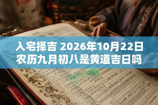 入宅择吉 2026年10月22日农历九月初八是黄道吉日吗