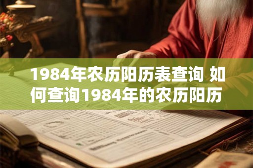 1984年农历阳历表查询 如何查询1984年的农历阳历表 1984年农历阳历表查询 如何查询1984年的农历阳历表