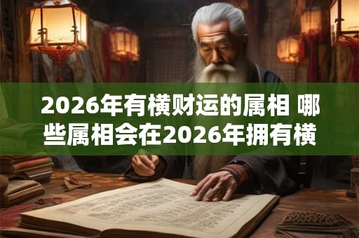 2026年有横财运的属相 哪些属相会在2026年拥有横财运
