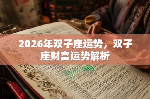 2026年双子座运势，双子座财富运势解析