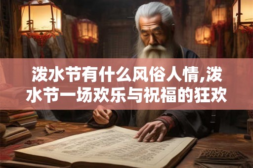 泼水节有什么风俗人情,泼水节一场欢乐与祝福的狂欢盛宴