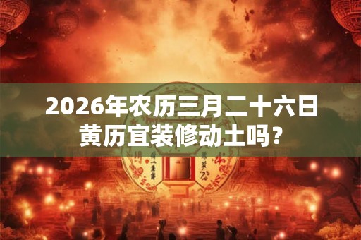 2026年农历三月二十六日黄历宜装修动土吗？