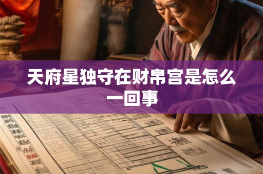 天府星独守在财帛宫是怎么一回事 天府星独守在财帛宫是怎么一回事