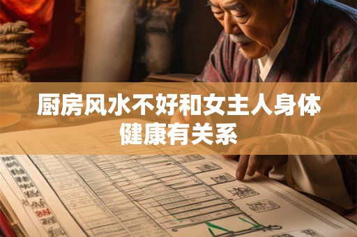 厨房风水不好和女主人身体健康有关系