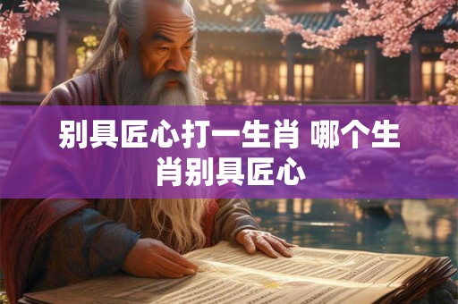 别具匠心打一生肖 哪个生肖别具匠心