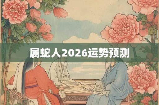 属蛇人2026运势预测