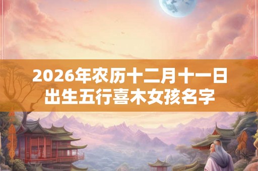 2026年农历十二月十一日出生五行喜木女孩名字