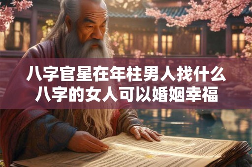 八字官星在年柱男人找什么八字的女人可以婚姻幸福