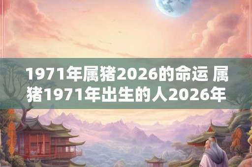 1971年属猪2026的命运 属猪1971年出生的人2026年运势如何